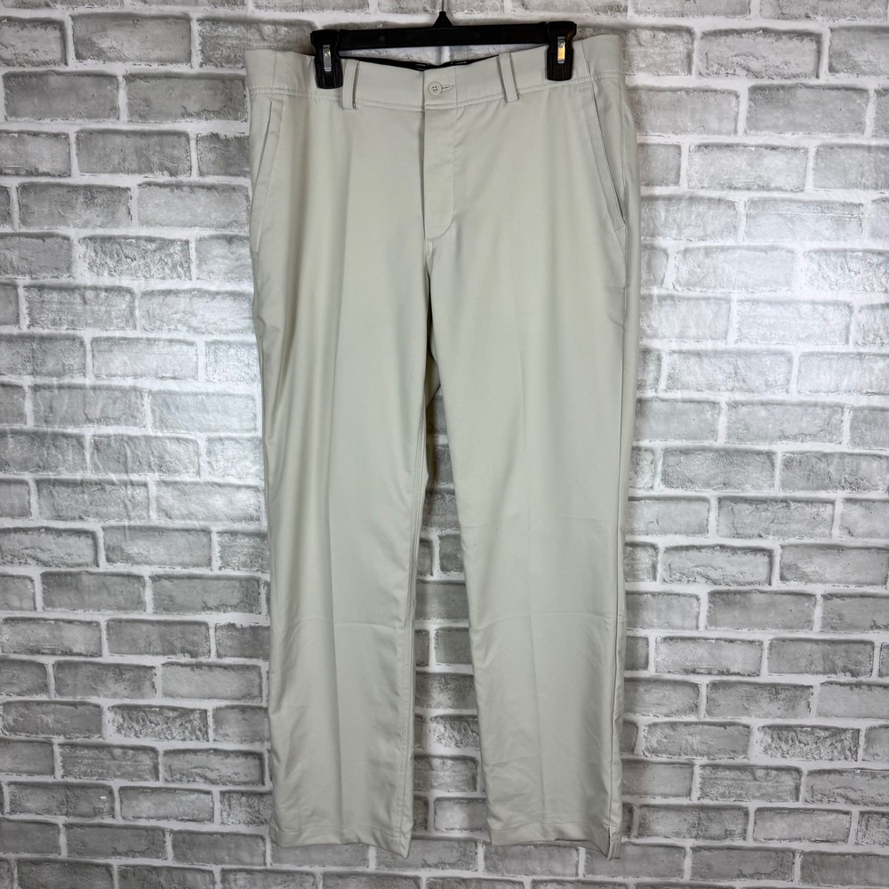 Nike Dri-FIT Golf Pants Mens 34x30 Light Bone Beige Performance AA3318-072